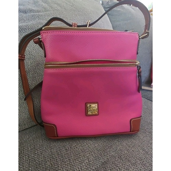 Dooney & Bourke Pebble Grain Leather Crossbody Inner Pockets Pink - Picture 6 of 16